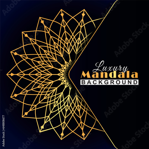 Luxury mandala background with arabesque pattern in gold color