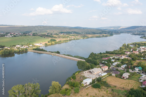 view of the river and the city, aerial Romania