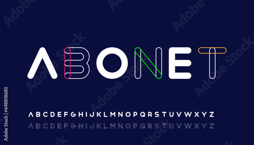hollow bold capital alphabet letter logo design