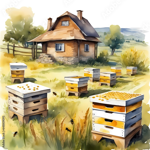 Bee hive in the yard