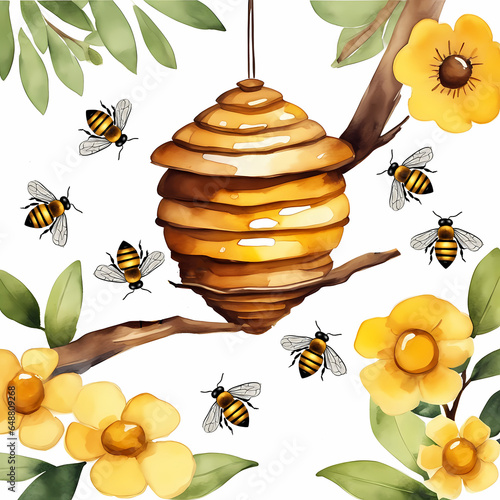 Obraz na płótnie Bee family honey hive w salonie