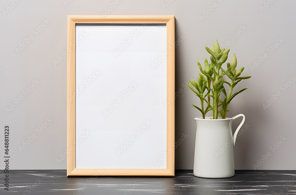 white frame on wall ai generative white frame on wall ai generative