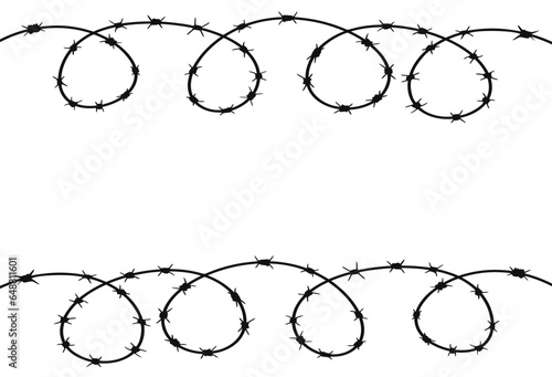 Barbed wire graphic hand sign. Not a symbol of freedom. Vector illustration.