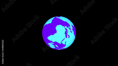 Planet globe, illustration on a black background.