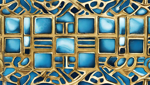 Obraz na płótnie Abstract watercolor paint background by gradient deep blue color with liquid fluid grunge texture for background, banner gold w salonie