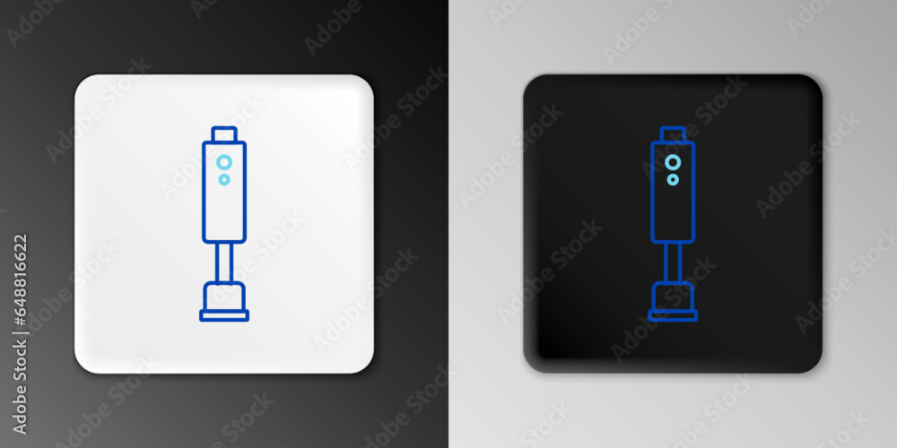 Line Blender icon isolated on grey background. Kitchen electric stationary blender with bowl. Cooking smoothies, cocktail or juice. Colorful outline concept. Vector Line Blender icon isolated on grey background. Kitchen electric stationary blender with bowl. Cooking smoothies, cocktail or juice. Colorful outline concept. Vector