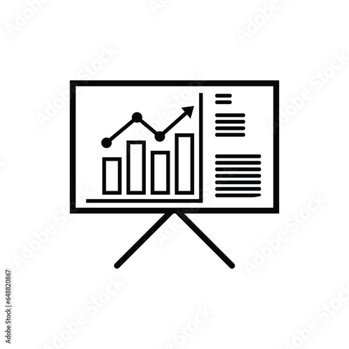 business presentation screen icon in economic office