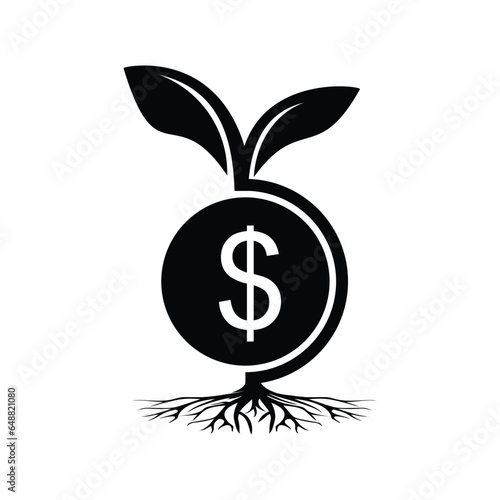 money tree sign represents business investment growth for office and web icon