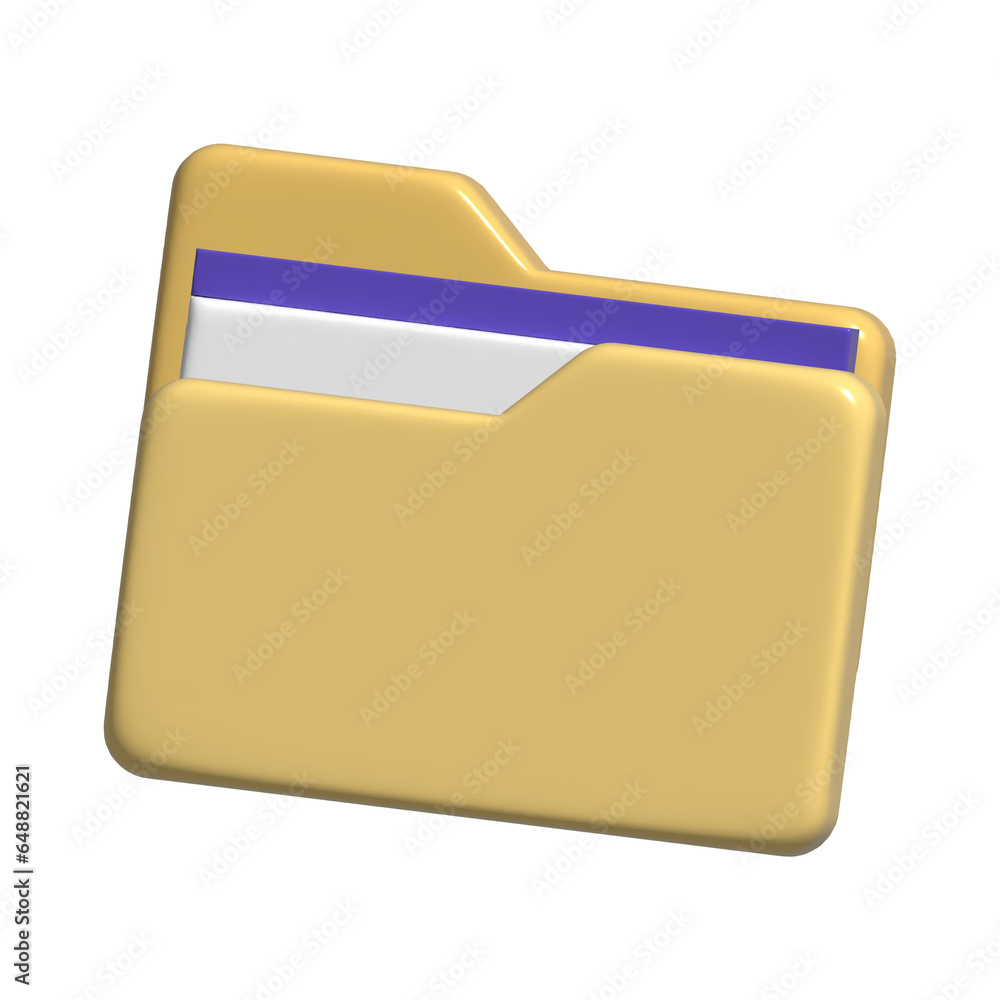 Folder Icon 3D Rendering