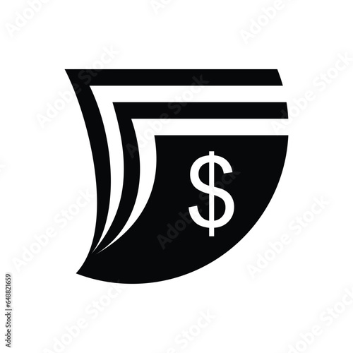 stack of money bills icon financial symbol for business economics office and for web icon