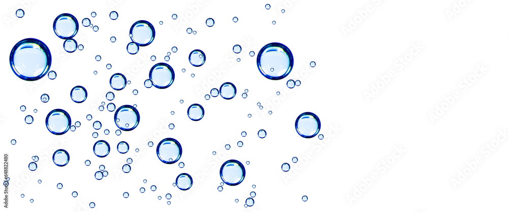 Oxygen bubbles from water. on isolated transparent background