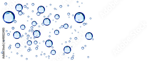 Oxygen bubbles from water. on isolated transparent background