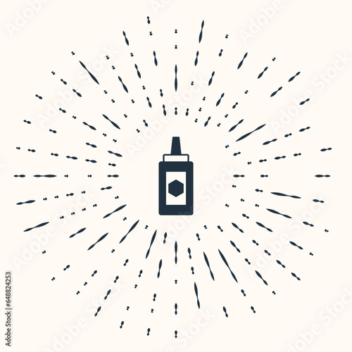 Grey Jar of honey icon isolated on beige background. Food bank. Sweet natural food symbol. Abstract circle random dots. Vector