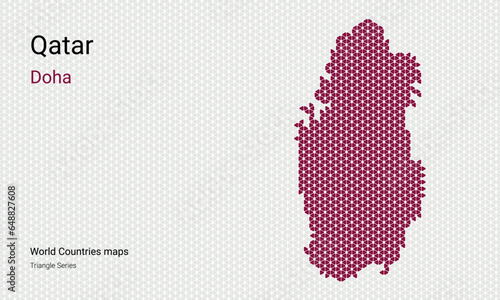State of Qatar creative vector  map. State of Qatar, Doha vector map. Triangular pattern