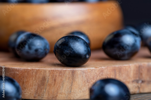 Blue grapes grown in a home vineyard