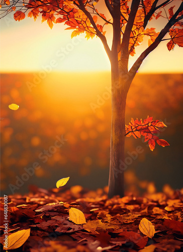 Autumn background with Generative AI