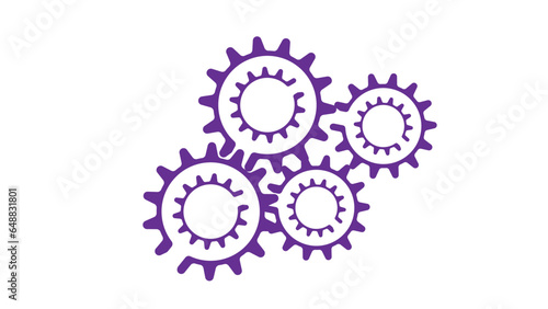 Gears wheel abstract technology machine engineering symbol with white vector background.