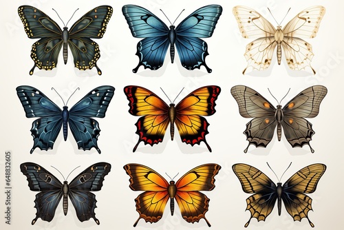set of butterflies isolated © Man888