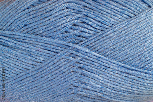 woolen threads of blue color for knitting