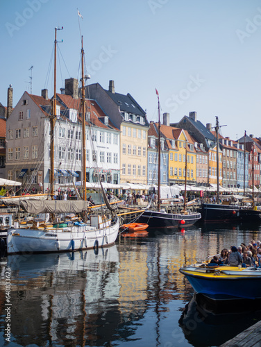 Photography Colorful Houses in Nyhavn, Copenhagen on a sunny day