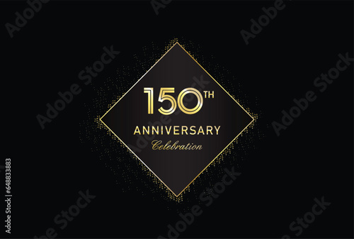 150 years anniversary celebration gold shape
