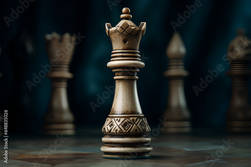 Chess piece on chess board, King, Game of chess, AI GENERATED