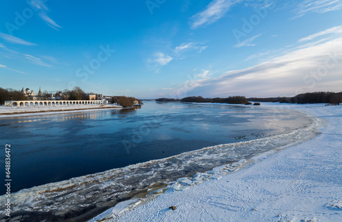 View of Volkhov river and Yaroslav's Court photo