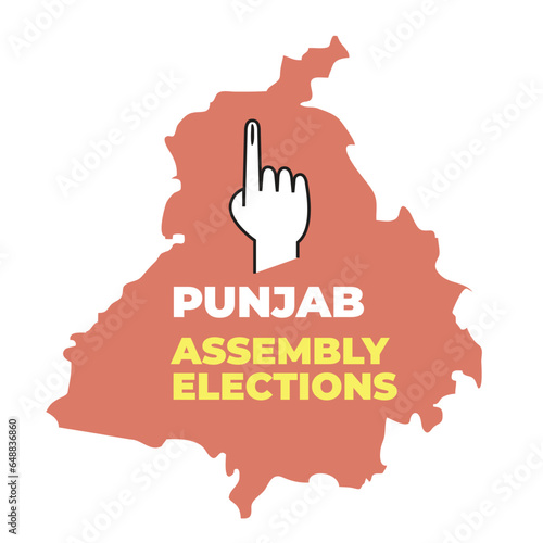Hand casting vote for Punjab, state of India