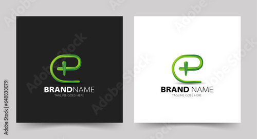 Initial e monogram with plus sign logo for medical or health business and company identity