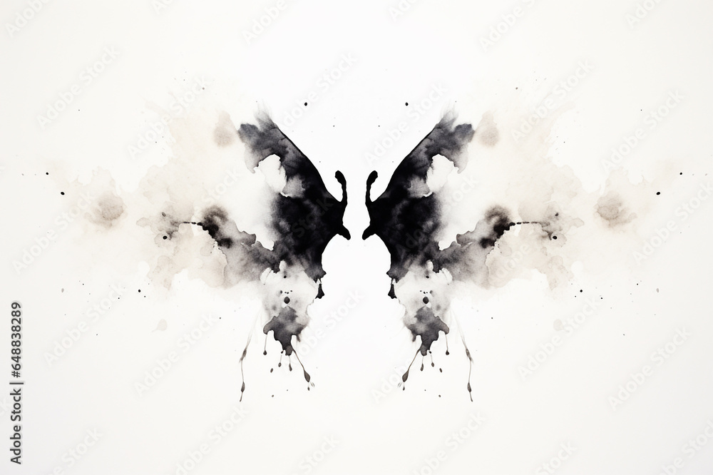 Rorschach inkblot test illustration, projective psychological test ...