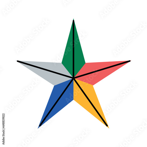 Druze color concept. Religion isolated element.