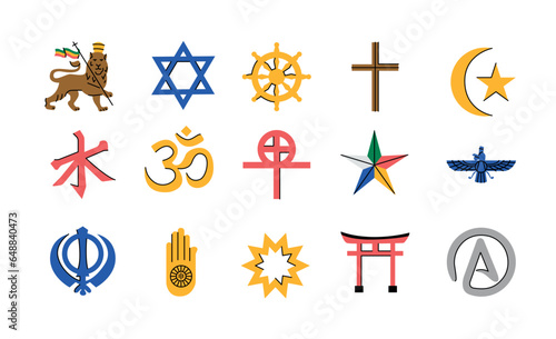 Religions color concept. Isolated elements.