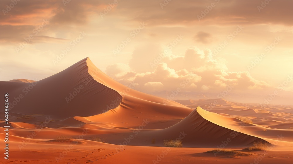 Sand dunes in the Sahara desert. Sand dunes in the Sahara desert.