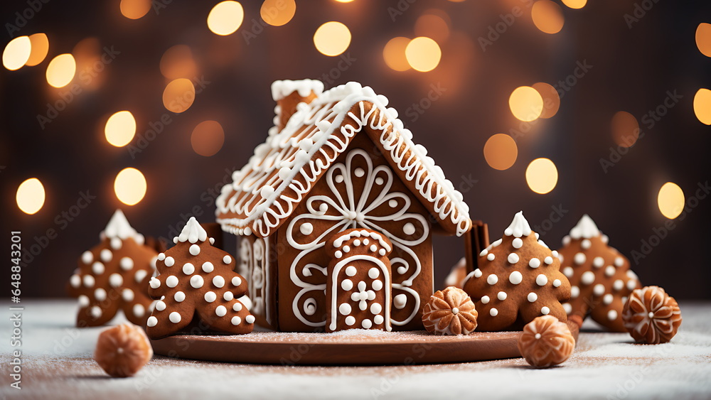 Christmas house made from ginger cookies. Christmas house made from ginger cookies.