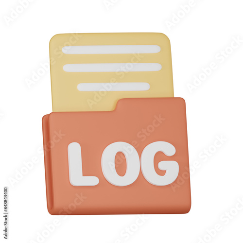 Log file icon 3d 
