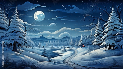 Background of a Christmas landscape.