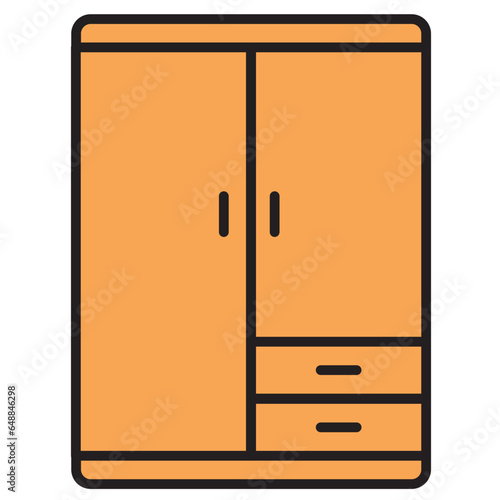 two doors clothes wardrobe icon