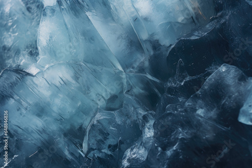 Flat Ice Texture With Snowflakes And Microcracks For Background Created Using Artificial Intelligence