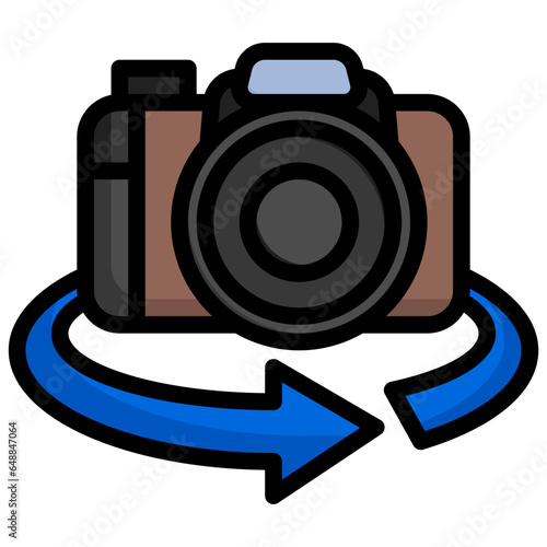 3D PHOTO filled outline icon,linear,outline,graphic,illustration