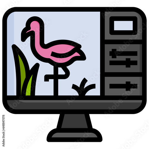 PHOTO EDITING filled outline icon,linear,outline,graphic,illustration