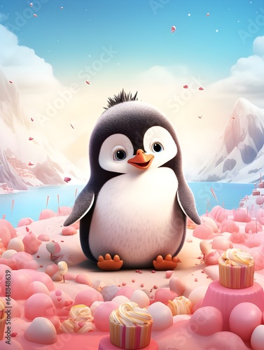 Sweet creazy penguin background