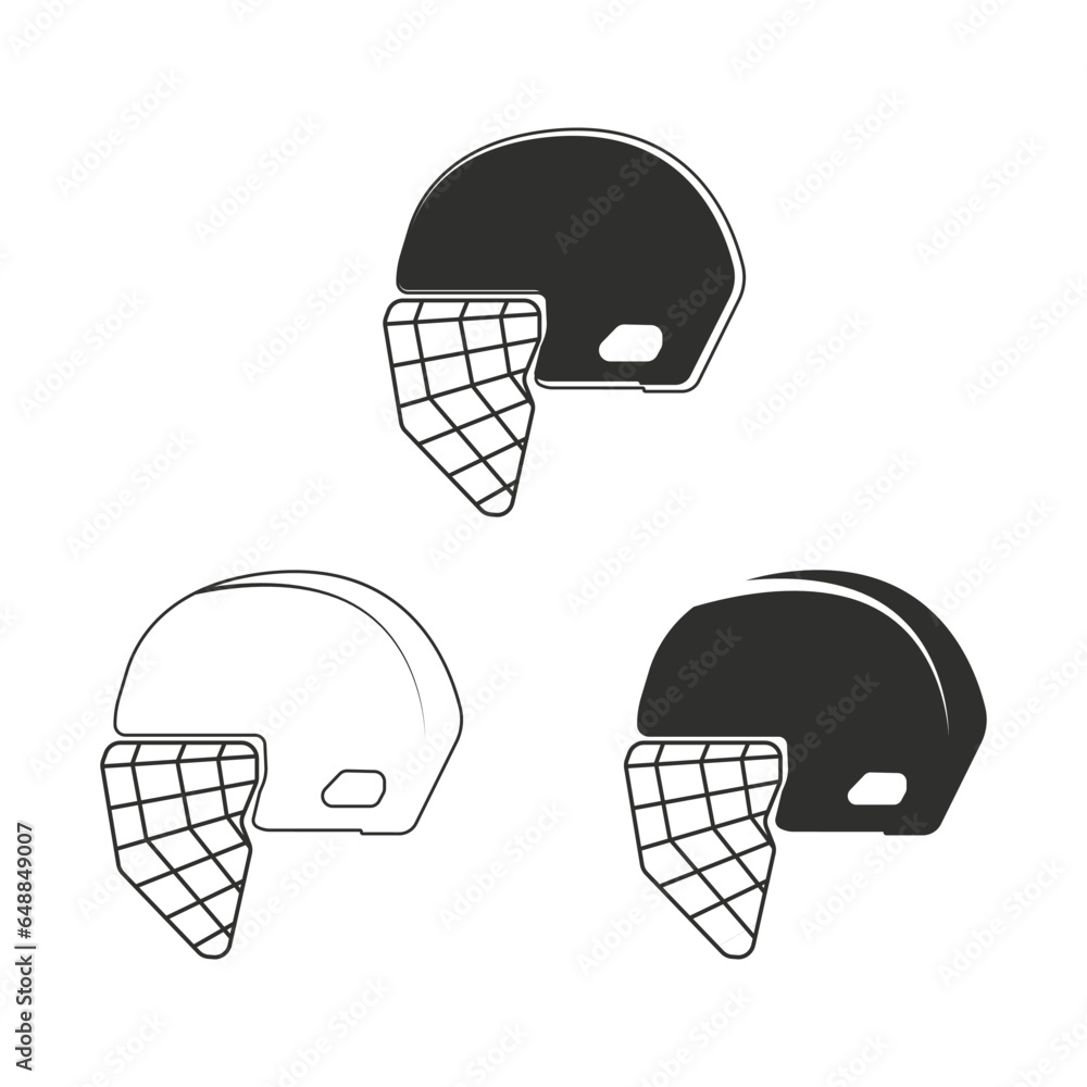 Ice Hockey Helmet Vector, Helmet illustration, Sports illustration