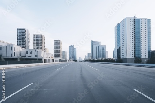Empty urban road in city