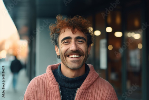 Portrait of happy man smiling in camera