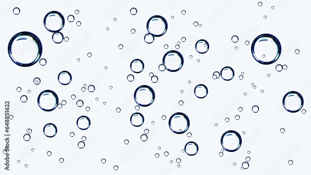 Oxygen bubbles from water of different sizes