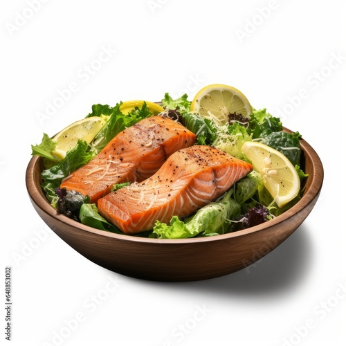 Caesar Salad on bowl isolated with white background