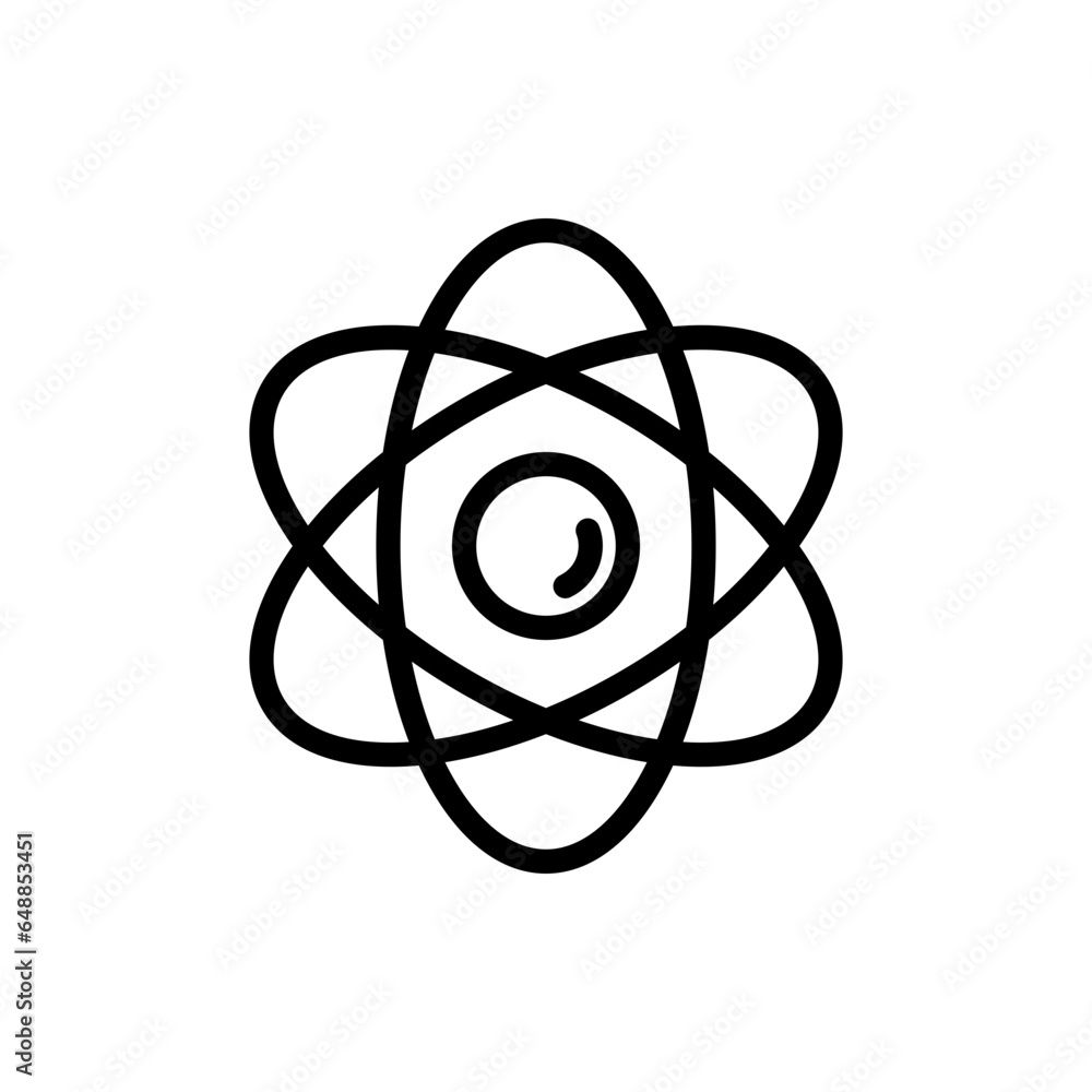 Atom Icon In Trendy Design Vector Editable Stroke Atom Icon In Trendy Design Vector Editable Stroke