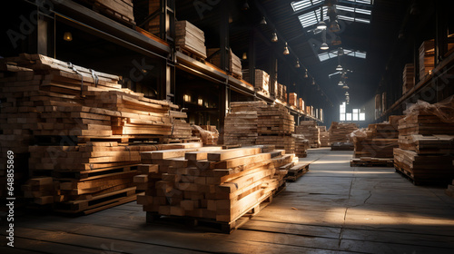 Warehouse with timber