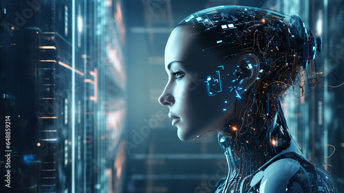 The conceptualization of artificial intelligence as the next-generation technology in a futuristic context - AI Generated Person