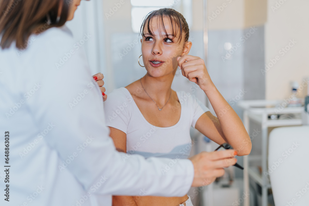 Ambulance Medic and Female Physician Conducting Health Assessments at Clinic Ambulance Medic and Female Physician Conducting Health Assessments at Clinic